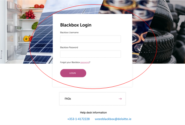 Screenshot of WEEE Blackbox website