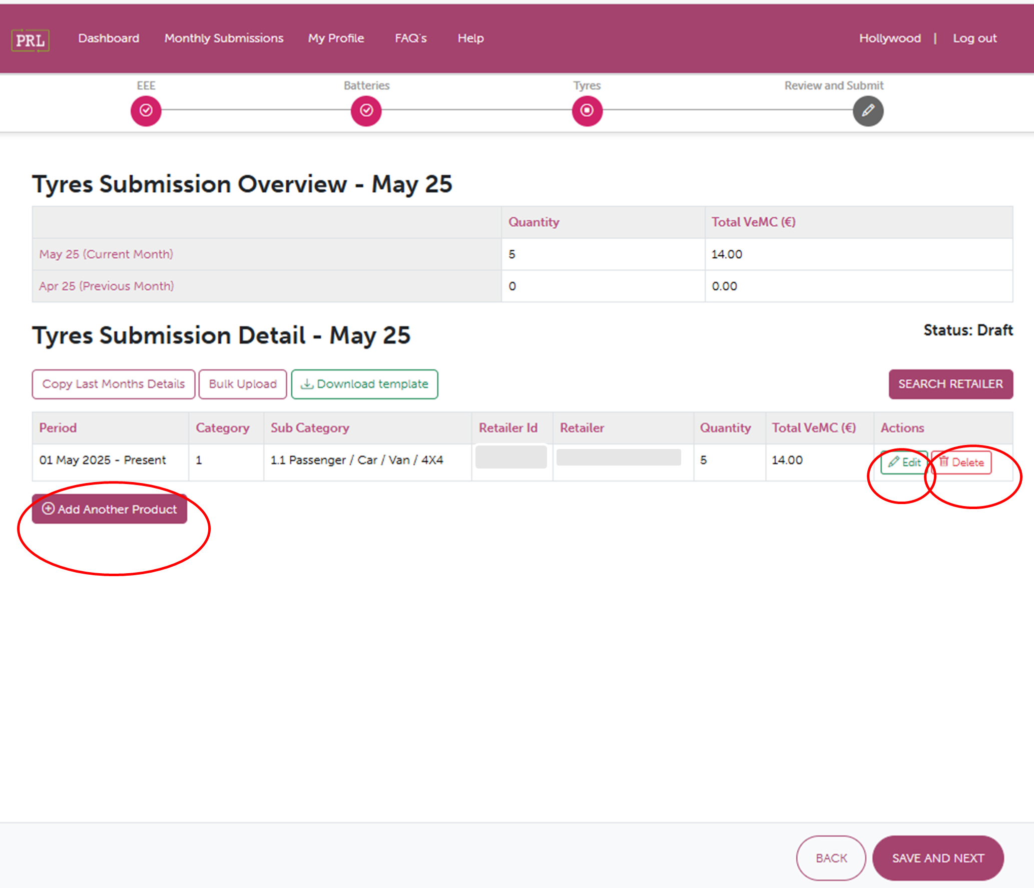 Screenshot of Edit Button