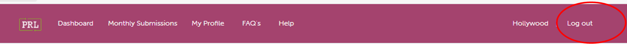 Screenshot of Log Out Button