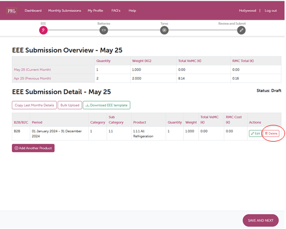 Screenshot for deletion