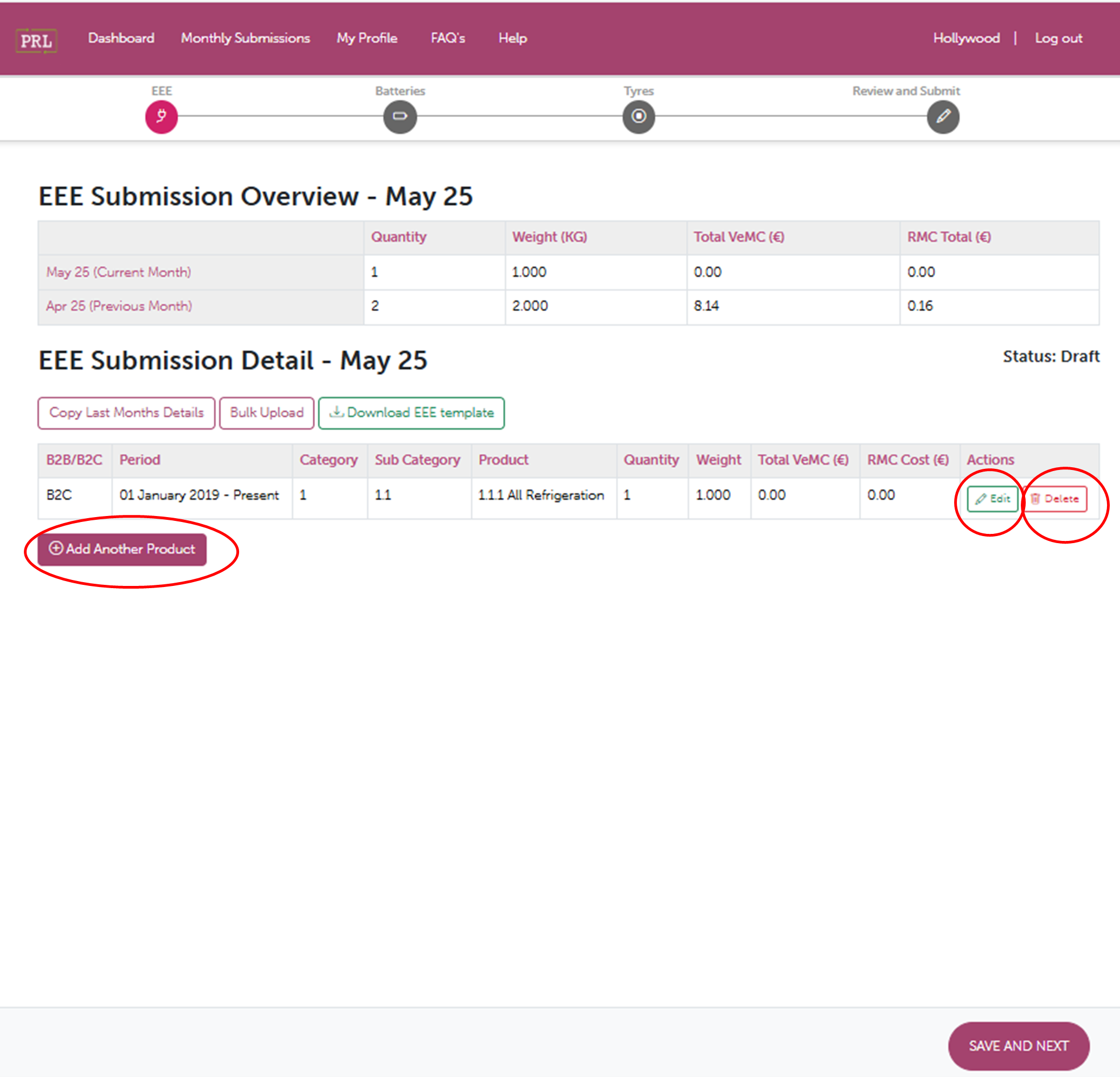 Screenshot of Edit Button